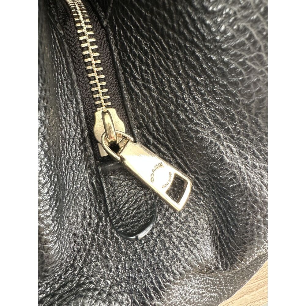 Coach Madison Phoebe Shoulder Bag Black Pebbled Leather Satchel Purse - Picture 14 of 15